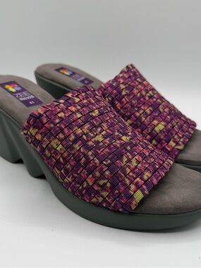Zee Alexis Woven Platform Wedge Slide Sandals Womens EU 41 US 10 Multicolor